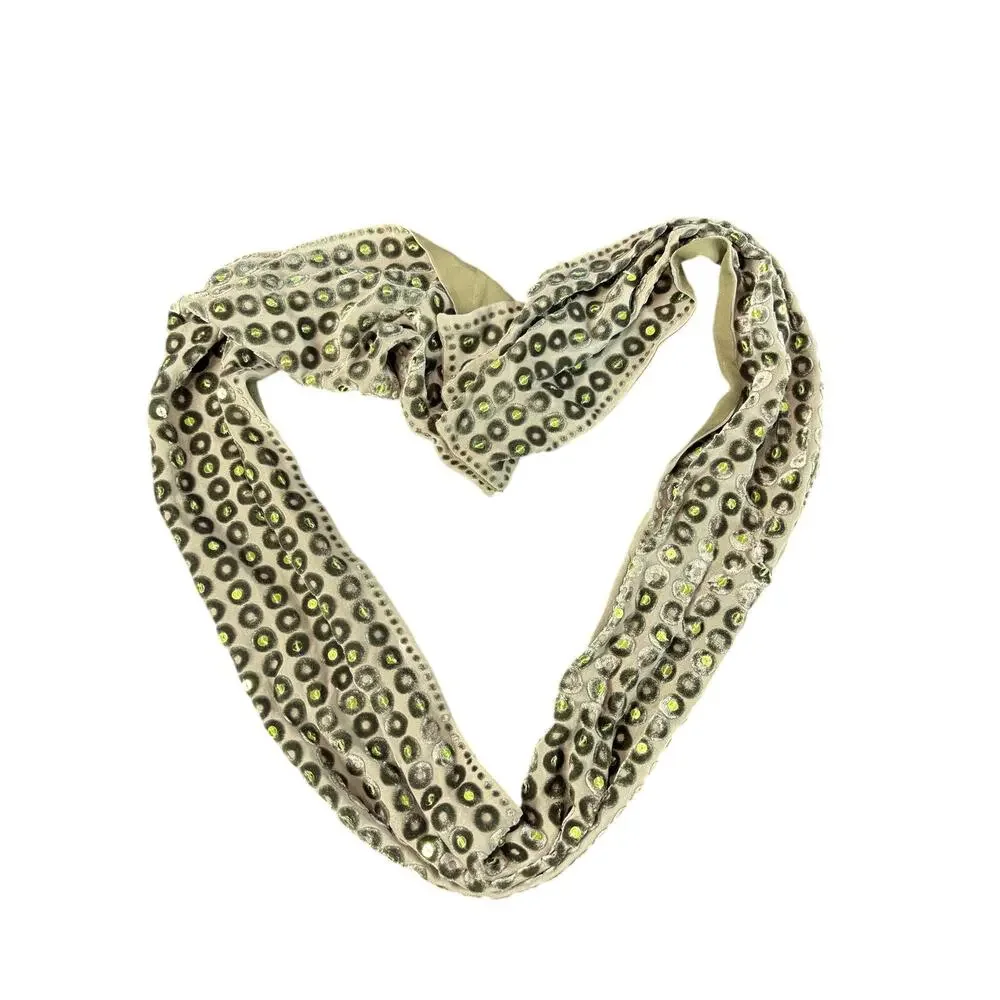 Unbranded Velvety Green- Sequin- Skinny Neck Scarf- Y2k Fairy Whimsigoth 52x6